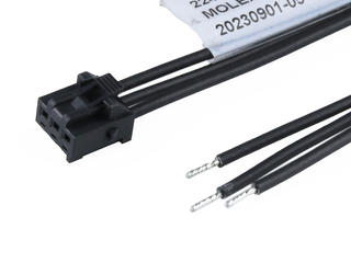 2240901034 - KK Plus 250-to-Pigtail Off-the-Shelf (OTS) Cable Assembly, 2.50mm Pitch, Single Row, 600.00mm Length, 3 Circuits, Black