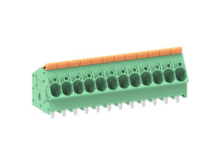 2213910012 - 7.50mm Pitch Lever Activated Fixed Mount PCB Terminal Block, 35° Wire Entry, Bussed Terminals, 12 Circuits