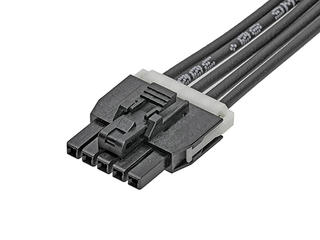 1451300510 - Nano-Fit-to-Nano-Fit Off-the-Shelf (OTS) Cable Assembly, Single Row, Matte Tin (Sn) Plating, 1.0m Length, 5 Circuits, Black