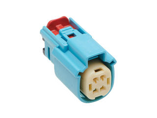 3003612011 - MX150 Mid-Voltage Mat-Sealed Female Connector Assembly, Dual Row, 4 Circuits, 48V, Keying Option A, with Connector Position Assurance, Light Blue 3003612011 - MX150 Mid-Voltage Mat-Sealed Female Connector Assembly, Dual Row, 4 Circuits, 48V, Keying Option A, with Connector Position Assurance, Light Blue
