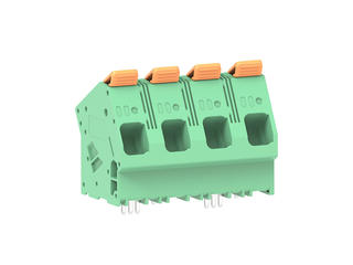 2249350004 - 15.00mm Pitch Lever Activated Fixed Mount PCB Terminal Block, 35° Wire Entry, Left Front Terminal, 4 Circuits