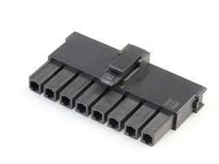 2004561218 - Mega-Fit Tangless TPA-Capable Receptacle Housing, Single Row, 8 Circuit, UL 94V-0, Glow-Wire Capable, Black