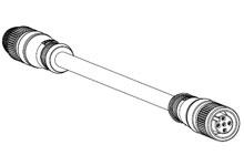 1300420043 - Micro-Change (M12) Single-Ended Cordset, 4 Poles, Male (Straight) to Female (Straight), Stainless Steel Coupler, 18 AWG, Shielded PVC Cable, 1.0m (3.28') Length