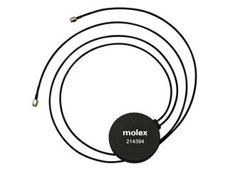 2143941000 - 2.4GHz/ 5GHz Dual Band Wi-Fi MIMO External Antenna, 77.00mm Diameter, 1.0m Cables with SMA Connectors
