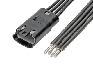 2153131042 - Mizu-P25 Male-to-Pigtail Off-the-Shelf (OTS) Cable Assembly, 2.50mm Pitch, Waterproof, Single Row, 300.00mm Length, Tin (Sn) Plating, 4 Circuits, Black