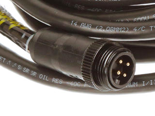 1300621030 - BradPower A-Size (7/8"–M22) Double-Ended Cordset, 4 Poles, Male (Straight) to Female (Straight), 14 AWG, Black TPE Cable, 5.0m (16.40') Length 1300621030 - BradPower A-Size (7/8"–M22) Double-Ended Cordset, 4 Poles, Male (Straight) to Female (Straight), 14 AWG, Black TPE Cable, 5.0m (16.40') Length