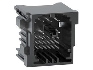 2005010284 - stAK50h Vertical Hybrid Header, 28 Circuits, Key 4, Black, Tube