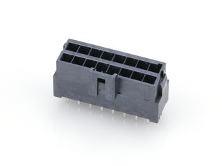 1722991116 - Ultra-Fit Vertical Header, 3.50mm Pitch, Dual Row, 16 Circuits, with Solder Clips, Tin (Sn) Plating, Black, Glow-Wire Capable