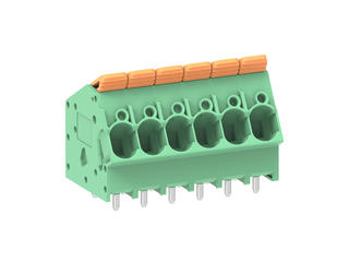 2213910006 - 7.50mm Pitch Lever Activated Fixed Mount PCB Terminal Block, 35° Wire Entry, Bussed Terminals, 6 Circuits