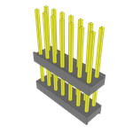 Samtec-ZW-07-11-G-D-450-055 Connector Headers and PCB Receptacles Conn Board Stacker HDR 14 POS 2.54mm Solder ST Top Entry Thru-Hole Bulk