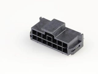 1054051114 - Nano-Fit Right-Angle Header, Surface Mount, 2.50mm Pitch, Dual Row, 14 Circuits, 0.76µm Tin (Sn) Plating, Black, Glow-Wire Capable