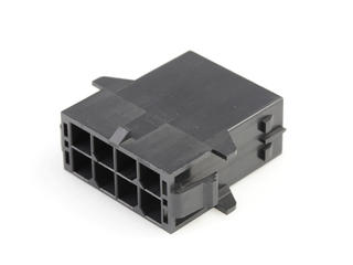 1054111108 - Mega-Fit Plug Housing, Dual Row, 8 Circuit, UL 94V-0, Glow-Wire Capable,  Panel Mount