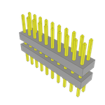 Samtec-TW-10-04-G-D-215-150 Connector Headers and PCB Receptacles Conn Board Stacker HDR 20 POS 2mm Solder ST Top Entry Thru-Hole Bulk