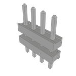 Samtec-TW-04-11-T-S-160-100 Connector Headers and PCB Receptacles Conn Board Stacker HDR 4 POS 2mm Solder ST Top Entry Thru-Hole Bulk