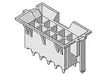 444741021 - Mini-Fit HCS Header, 4.20mm Pitch, Dual Row, Vertical, Blind Mating, with Snap-in Plastic Peg PCB Lock, 10 Circuits, PA Polyamide Nylon 6/6 94V-0, without Drain Holes, Halogen Free