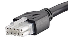 2451351020 - Mini-Fit Jr.-to-Mini-Fit Jr. Off-the-Shelf (OTS) Overmolded Cable Assembly, Dual Row, 2.0m Length, 10 Circuits, Black