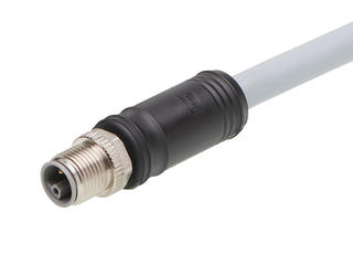1205000214 - Micro-Change (M12) Single-Ended Cordset, 5 Poles, L-Coded, Male (Straight) to Pigtail, 14 AWG, Gray TPU WSOR Cable, 1.0m (3.28') Length