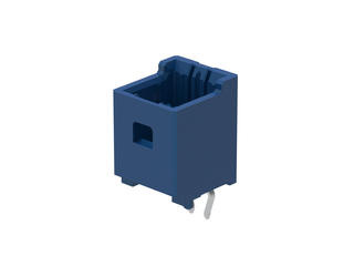 5031590204 - 1.50mm Pitch, CLIK-Mate PCB Receptacle, Single Row, Through Hole, Vertical, Tin Plating, Positive Lock, with Peg, 2 Circuits, Blue