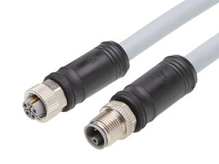 1205010106 - Micro-Change (M12) Double-Ended Cordset, 5 Poles, L-Coded, Female (Straight) to Male (Straight), 14 AWG, Gray TPU WSOR Cable, 15.0m (49.21') Length