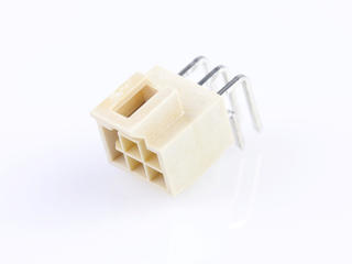 1053142306 - Nano-Fit Right-Angle Header, Through Hole, 2.50mm Pitch, Dual Row, 6 Circuits, 0.76µm Gold (Au) Plating, Natural, Glow-Wire Capable, Tray