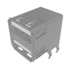 Samtec-USB-A-D-F-W-TH-R Connector USB Conn USB 2.0 Type A RCP 4/4 POS 2.5mm/2mm Solder RA Thru-Hole 8 Terminal 2 Port Tray