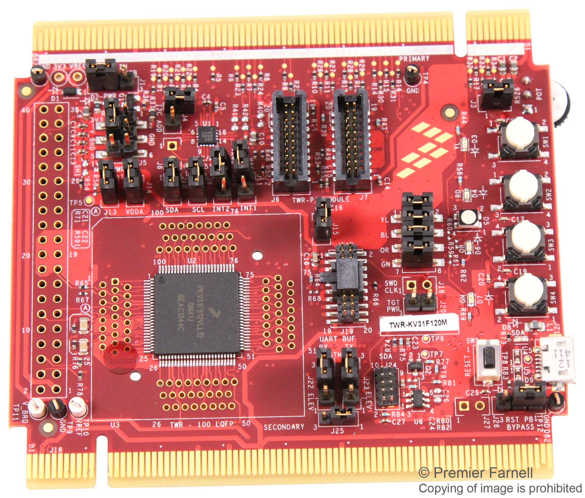 Development Board, KV31F512VLL12 MCU, 6-Axis Sensor, Motor Control Auxiliary Connector