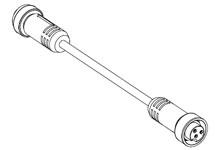 1300410031 - Mini-Change A-Size Single-Ended Cordset, 4 Poles, Male (Straight) to Female (Straight), 18 AWG, PVC Cable, 3.0m (9.84') Length, Stainless Steel Coupler