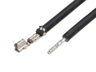 2196771112 - Pre-Crimped Lead Mini-SPOX Female-to-Pigtail, Tin (Sn) Plating, 150.00mm  Length, 24 AWG, Black