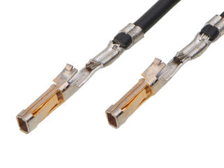2196801221 - Pre-Crimped Lead SL Female-to-SL Female, Gold (Au) Plating, 75.00mm Length, 24 AWG, Black
