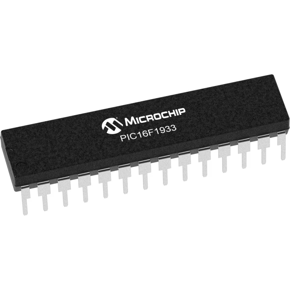 Microchip Technology-PIC16F1933-E/SP Microcontrollers - MCUs MCU 8-bit PIC RISC 7KB Flash 2.5V/3.3V/5V Automotive AEC-Q100 28-Pin SPDIP Tube
