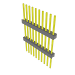 Samtec-ZW-10-14-G-S-630-400 Connector Headers and PCB Receptacles Conn Board Stacker HDR 10 POS 2.54mm Solder ST Top Entry Thru-Hole Bulk
