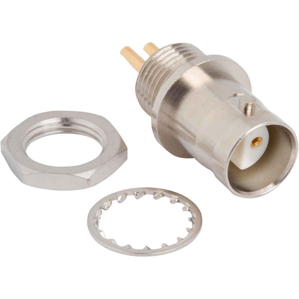 Amphenol RF-162109 Connector RF Conn Twin-BNC 0Hz to 0.2GHz 78Ohm Solder Cup ST Panel Mount RCP Gold