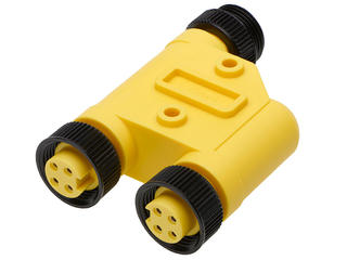 1300350122 - Mini-Change H-Splitter, 4 Pole, Male/Female with Female Drop, Yellow