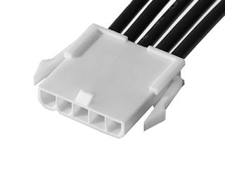 2153231051 - Mini-Fit Jr. Male-to-Pigtail Off-the-Shelf (OTS) Cable Assembly, Single Row, 150.00mm Length, Tin (Sn) Plating, 5 Circuits, Black
