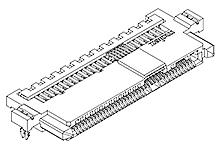 1511240001 - 1.27mm Signal Pitch, 0.80mm Signal Pitch, 1.27mm Power Pitch SAS-3/PCIe-3 Reverse Receptacle, Right-Angle, Surface Mount, with Forklock, 0.35mm Height, 3.50mm Peg Length, 1.60mm PCB Thickness, 68 Circuits, Embossed Tape and Reel, Lead-Free
