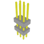 Samtec-TW-03-06-G-D-255-145 Connector Headers and PCB Receptacles Conn Board Stacker HDR 6 POS 2mm Solder ST Top Entry Thru-Hole Bulk