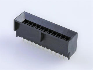 444322203 - Micro-Fit BMI Header, Dual Row, Vertical, with PCB Polarizing Peg, 22 Circuits, 0.76µm Gold (Au) Selective Plating, Kinked Tails