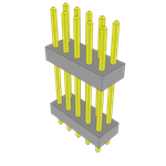 Samtec-TW-05-07-G-D-455-146 Connector Headers and PCB Receptacles Conn Board Stacker HDR 10 POS 2mm Solder ST Top Entry Thru-Hole Bulk