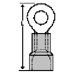 Molex-19067-0055 Connector Terminals Ring Tongue Terminal 6AWG Copper Alloy Blue 43.3mm Electro Tin NylaKrimp™ Bag