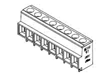 399700307 - 10.16mm Beau Eurostyle Fixed Mount PCB Terminal Block, High Power 40A, 7  Circuits