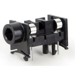 Switchcraft-SN49B12B Connector Audio and Video Conn 1/4" Phone Jack F 3 POS 7.62mm Solder RA Thru-Hole 6 Terminal 1 Port