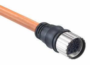 1204800464 - Brad M23 Power Single-Ended Cordset, 8 Poles, Female (Straight) to Pigtail, 19-16 AWG, Orange TPU WSOR Cable, 5.0m (16.40') Length