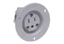 1301490012 - Safeway Flanged Receptacle, 2 Pole/3 Wire, NEMA 5-15, 125V