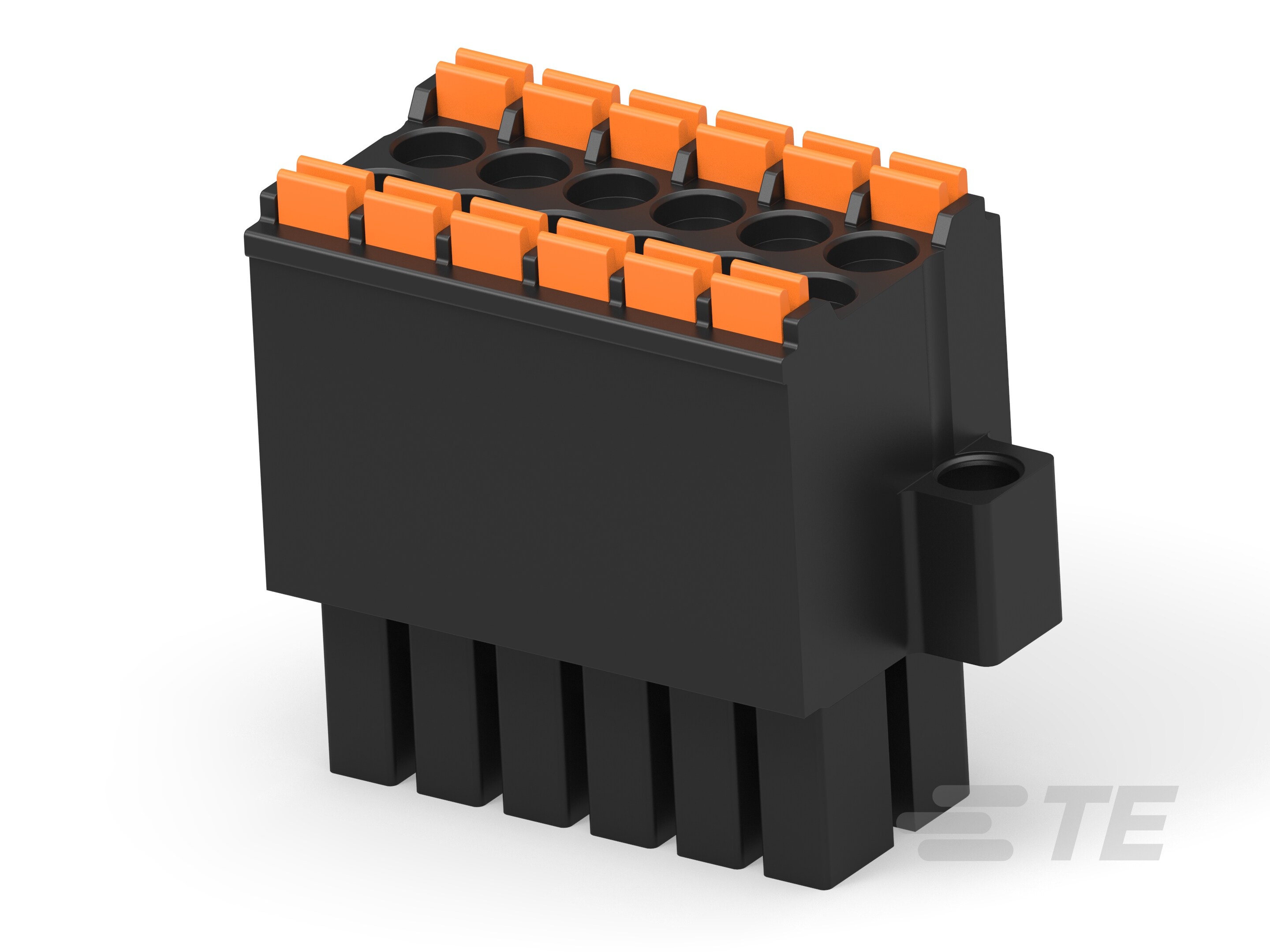 2x6P Spring TB Plug w/ Flg 3.5, BK-2842493-6 2x6P Spring TB Plug w/ Flg 3.5, BK-2842493-6