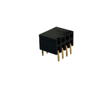 ADAM TECH-RS2BR-14-G Connector Headers and PCB Receptacles Conn Socket Strip RCP 14 POS 2.54mm Solder RA Thru-Hole