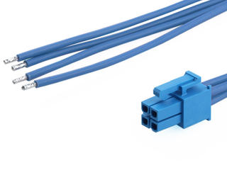 2262452042 - Mini-Fit Versa Color-to-Pigtail Off-the-Shelf (OTS) Cable Assembly, 4.20mm Pitch, Dual Row, 150.00mm Length, 4 Circuits, Blue