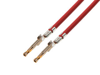 2174702221 - Pre-Crimped Lead Ultra-Fit Female-to-Ultra-Fit Female, Gold (Au) Plating, 75.00mm Length, 16 AWG, Red