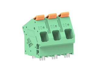 2249330003 - 15.00mm Pitch Lever Activated Fixed Mount PCB Terminal Block, 35° Wire Entry, Bussed Terminals, 3 Circuits