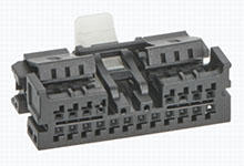 2065232201 - Mini50 Unsealed Receptacle, Dual Row, UL94-HB, with CPA, 20 Circuits, Polarization Option A, Black