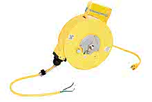1300900009 - Woodhead Standard Duty Reel with Flying Leads, 16/3 SJTOW Cord, 10.67m (35.0') Cord Length